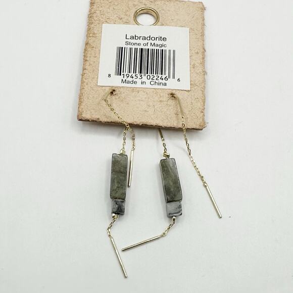 Scout Labradorite Stone Earring Minimalist Jewelry Dangle Drop Casual Classic - Picture 4 of 6